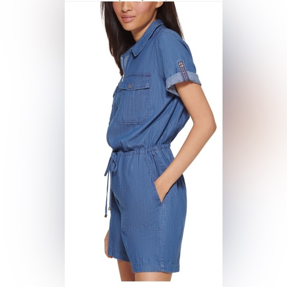 Tommy Hilfiger - Chambray Utility Romper- Size Large - Picture 8 of 12